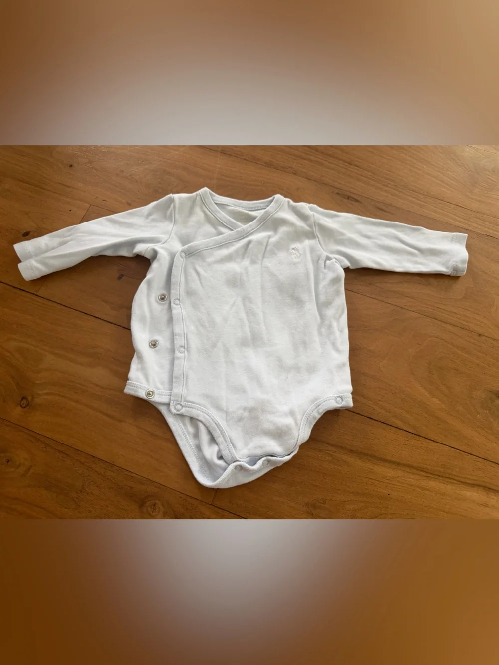 Ralph Lauren White Long-Sleeve One-Piece Bodysuit